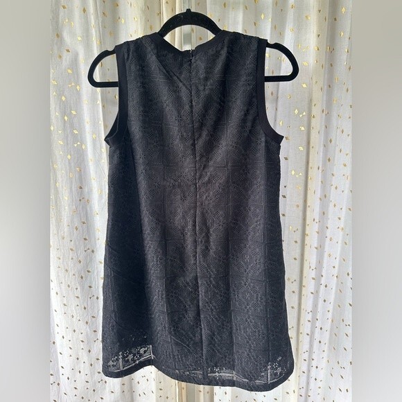 Paris Designer NWT Embroidered Lace Jacquard Mini Shift Dress Unique Boho S - Picture 2 of 7